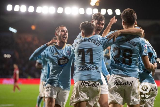 Celebración gol de Veiga. (Foto: LaLiga)