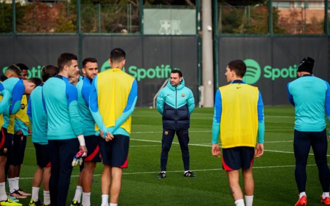 Xavi Hernández, en una sesión del Barcelona (Foto: FCB).