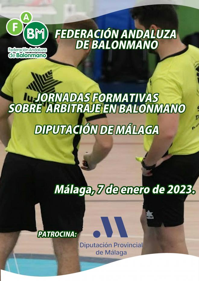 Cartel de las jornadas formativas sobre arbitraje en balonmano.