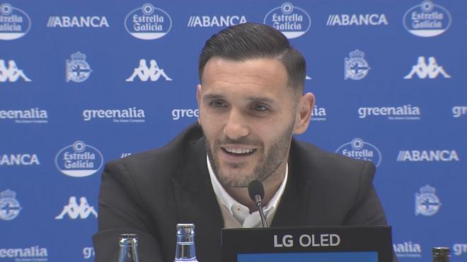 Lucas Pérez, durante una rueda de prensa. 