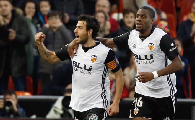 Dani Parejo celebra el gol al Girona FC (Foto: EFE).