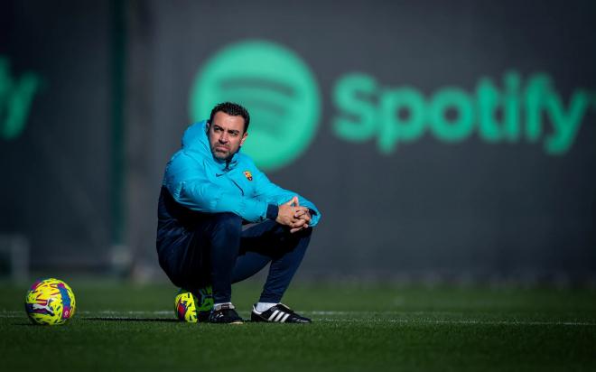 Xavi Hernández, en una sesión del Barcelona (Foto: FCB).