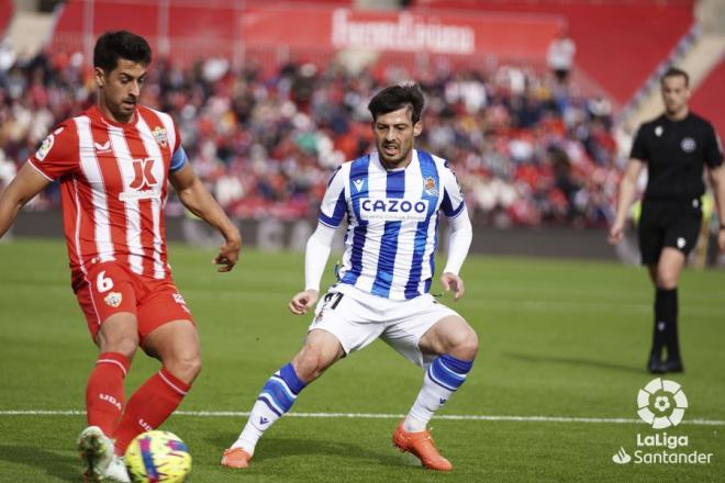 David Silva ante el Almería en el Power Horse Stadium. (Foto: LaLiga)