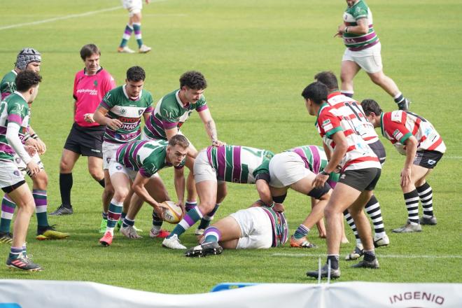 Una jugada del Club Rugby Málaga-Cáceres.