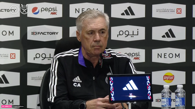 Carlo Ancelotti, en sala de prensa.