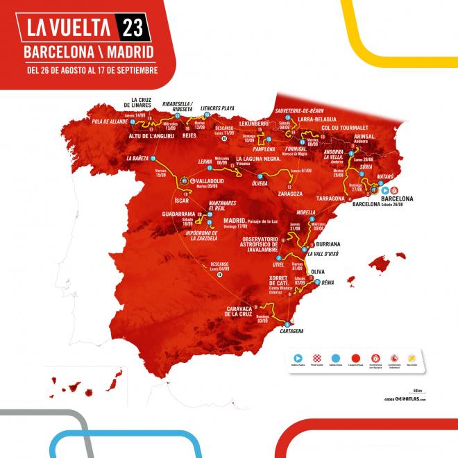 Recorrido de La Vuelta a España 2023.