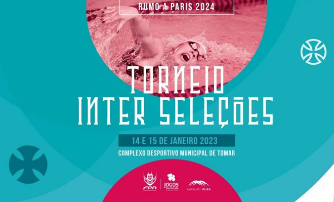 Cartel del torneo de Natación entre la selección andaluza y portugal