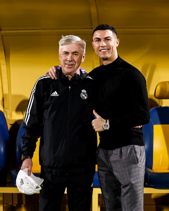 Ancelotti y Cristiano Ronaldo (Foto: RMCF).