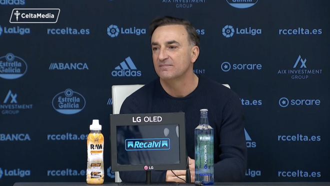 Carlos Carvalhal, en la rueda de prensa tras el empate ante el Villarreal.