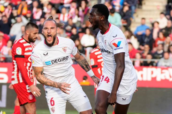 Nianzou celebra su gol al Girona (Foto: Sevilla FC).