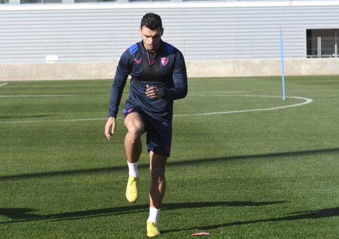 Rekik, en el entrenamiento posterior al partido de Girona (Foto: Kiko Hurtado).