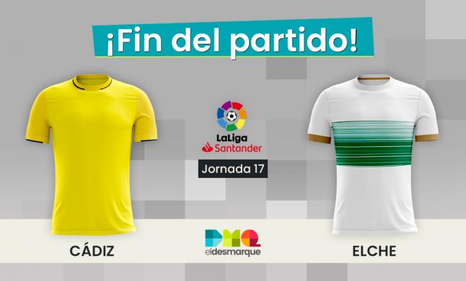 Cádiz CF-Elche en directo online LaLiga Santander hoy.