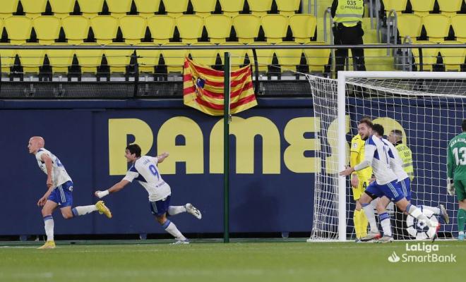Mollejo celebra su gol al Villarreal B (Foto: LaLiga).