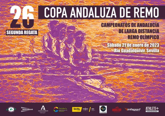 Cartel del Campeonato de Andalucía de larga distancia de remo.