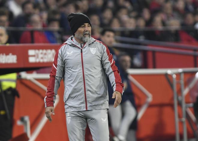 Sampaoli, ante el Cádiz (Foto: Kiko Hurtado)