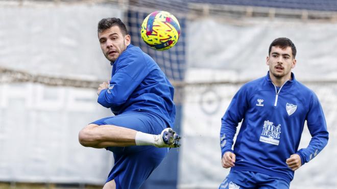 Gallar y Ramón, en el entrenamiento del Málaga (Foto: MCF).