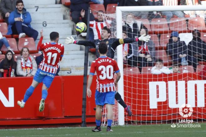 Gol anulado a Campuzano ante el Real Zaragoza. (Foto: LaLiga)