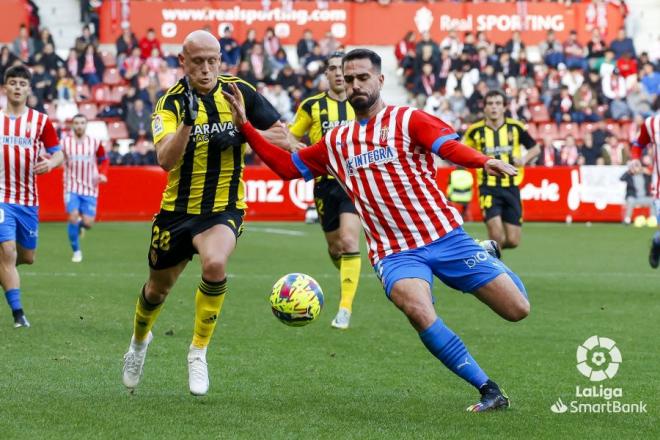 Lance del Sporting-Zaragoza de la primera vuelta (Foto: LaLiga).