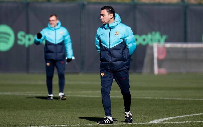 Xavi Hernández, en una sesión del Barcelona (Foto: FCB).