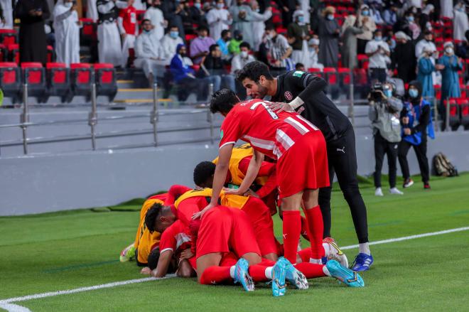 Al-Jazira celebrando su gol ante el Al-Hilal (Foto: Cordon Press).