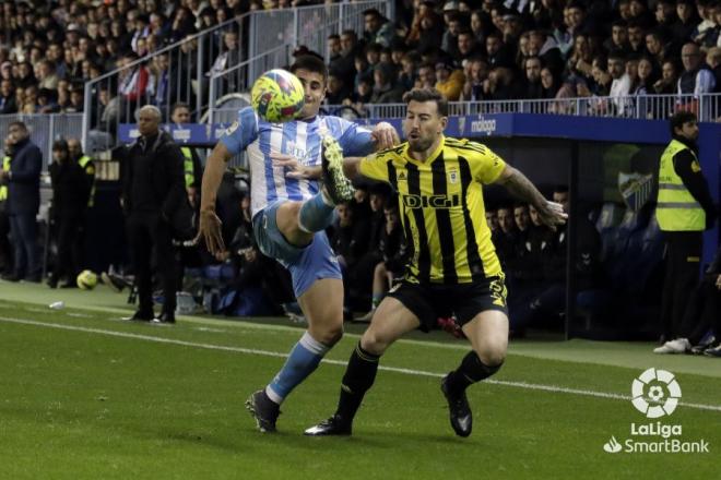 Sergi Enrich, en el Málaga - Oviedo (Foto: LaLiga).