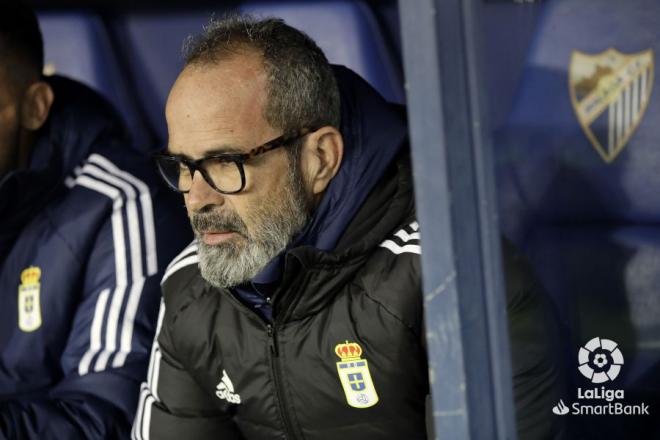 Álvaro Cervera, en el Málaga - Oviedo (Foto: LaLiga).