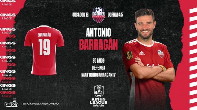 Antonio Barragán ficha por la Kings League y se verá las caras con Ibai Llanos.