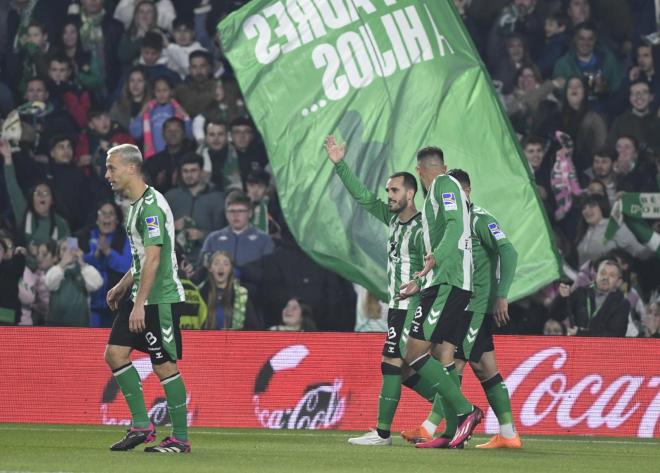 La celebración de uno de los goles del Betis - Celta (Foto: Kiko Hurtado)