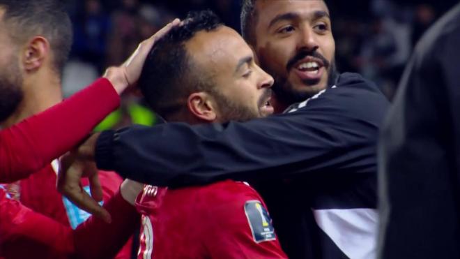 La celebración en el gol del 0-1 para el Al Ahly
