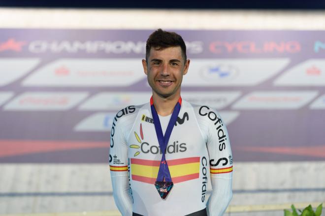 Sebastian Mora, en una competición de ciclismo en pista (Foto: Cordon Press).
