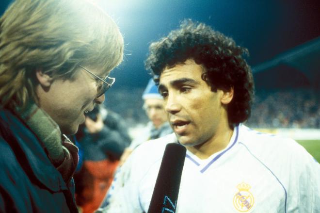 Hugo Sánchez, durante su etapa en el Real Madrid (Foto: Cordon Press).
