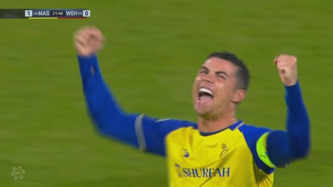 Cristiano Ronaldo, al celebrar el primer gol