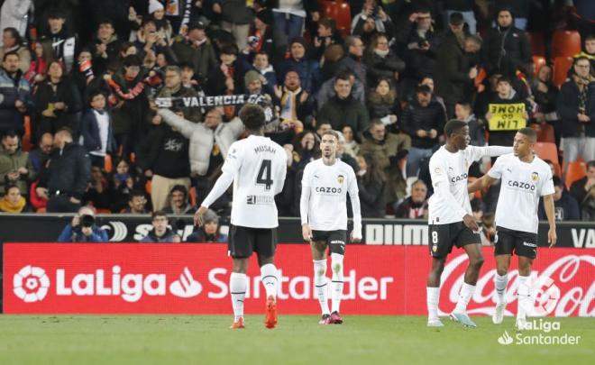 Celebración del gol de Samu Castillejo en el Valencia - Athletic (Foto: LaLiga).