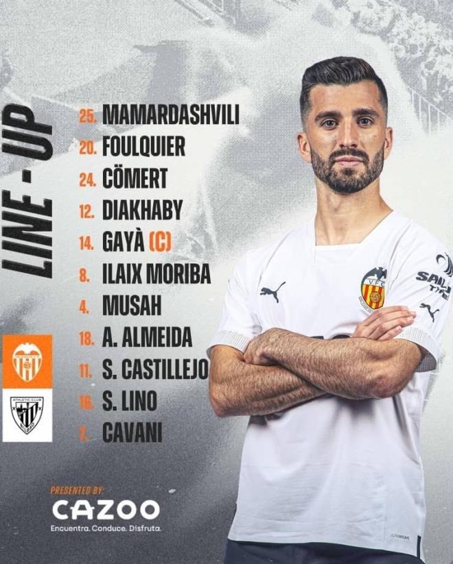 Once titular del Valencia CF