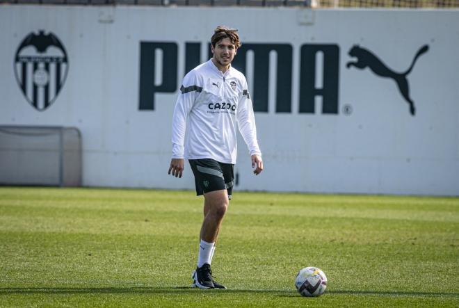 Nico González, ausente en la sesión de este jueves antes del partido contra la UD Almería.