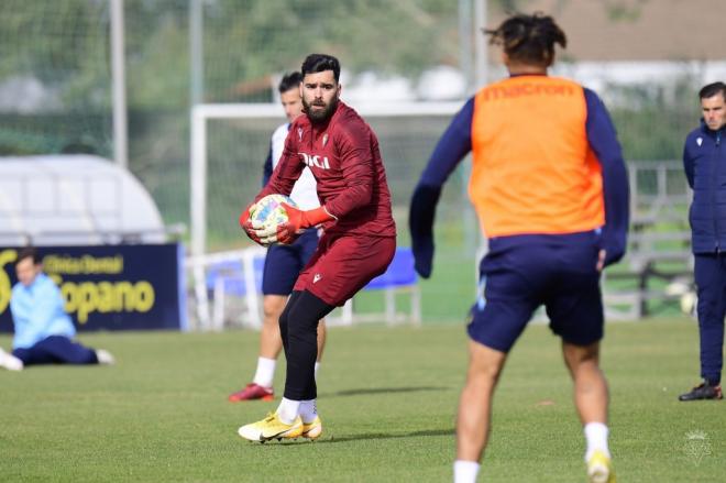 David Gil, en la sesión de este martes (Foto: Cádiz CF).