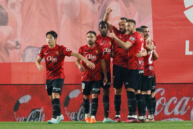 Celebración del Mallorca ante el Villarreal (Foto: LaLiga).