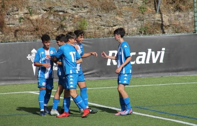 Celebración del Dépor Cadete ante el Celta (Foto: RCDCantera)