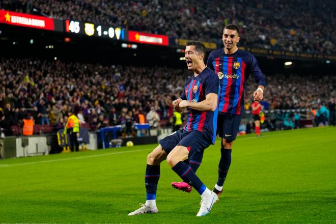 Robert Lewandowski celebra su gol en el Barcelona-Cádiz (Foto: LaLiga).