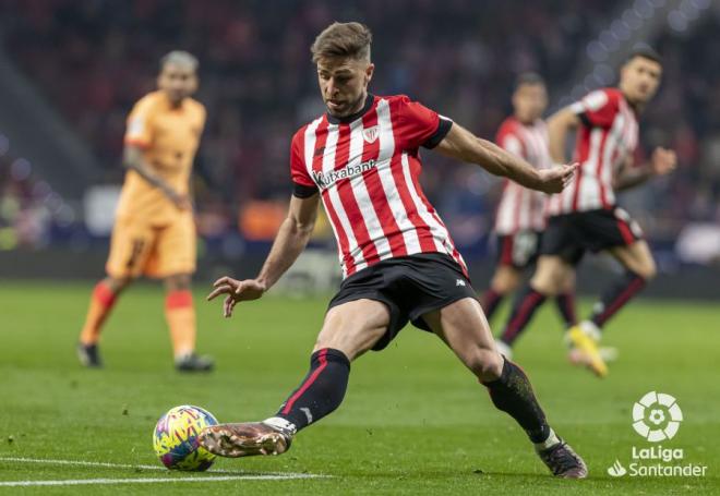 Yeray, entre las recomendaciones de la jornada, durante el partido ante el Atlético en el Metropolitano (Foto: LaLiga).