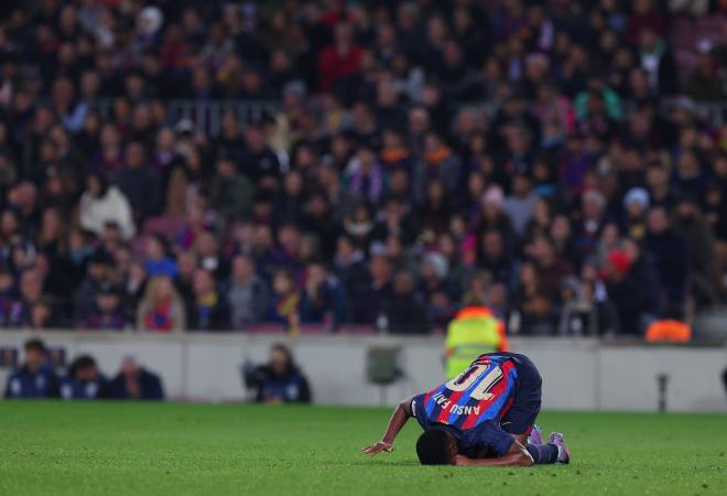 Ansu Fati se lamenta en el Barcelona-Cádiz (Foto: Cordon Press).