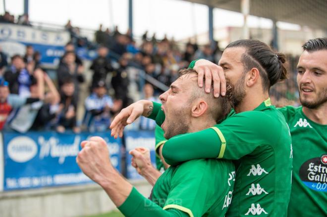 Lebedenko y Pablo Martínez celebran el 0-1 en Talavera a(Foto: RCD)