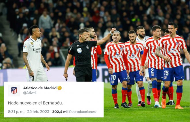 La reacción del Atlético de Madrid en Twitter a lo del Bernabéu.