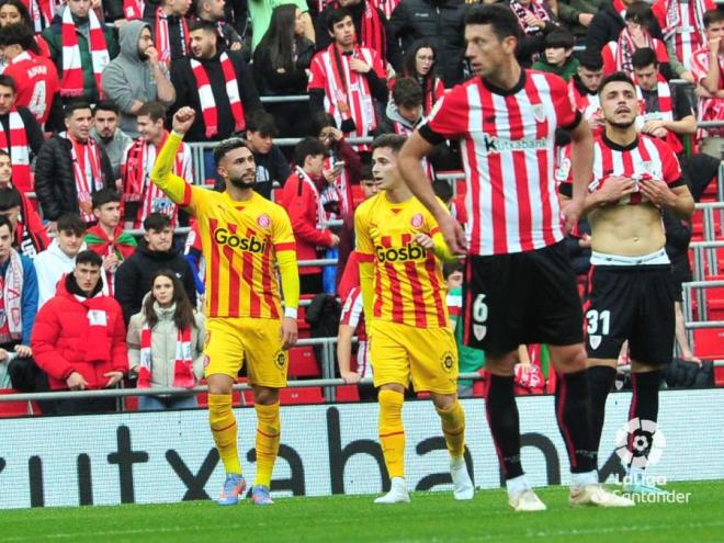 El Taty celebra un gol del Girona (Foto: LaLiga).