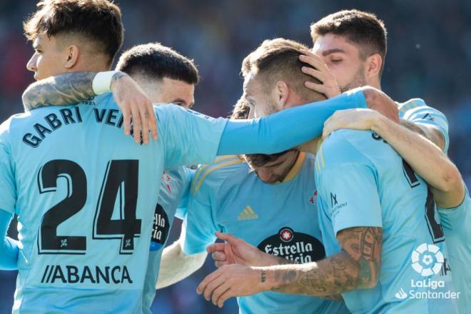Celebración del gol de Seferovic en el Celta - Real Valladolid (Foto: LaLiga).