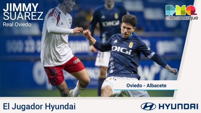 Jimmy, el Jugador Hyundai del Real Oviedo-Albacete.