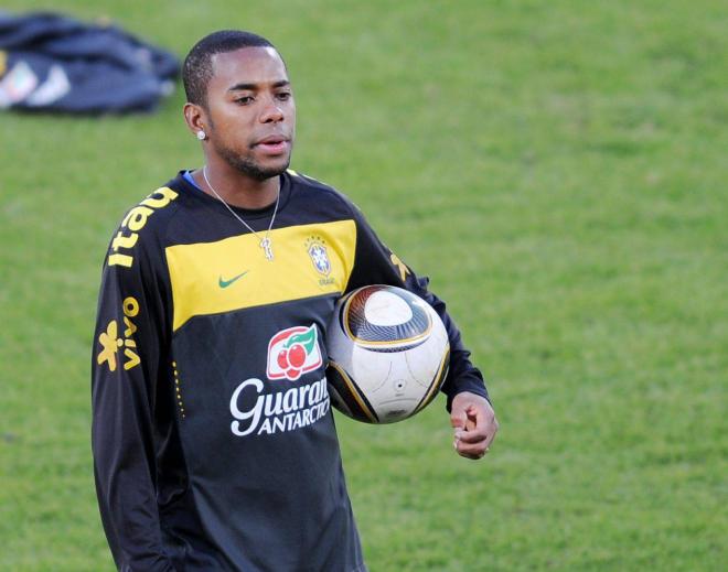 Robinho, en un entrenamiento con Brasil (Foto: Cordon Press).