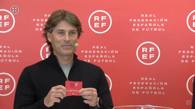 Momento en el que salió la bola del Deportivo en el sorteo (Foto: RFEF)