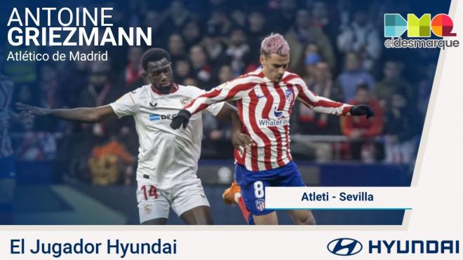 Griezmann, Hyundai del Atlético de Madrid-Sevilla.