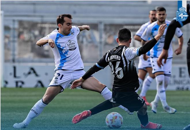 Rubén Díez en el Balona - Dépor (Foto: RCD)